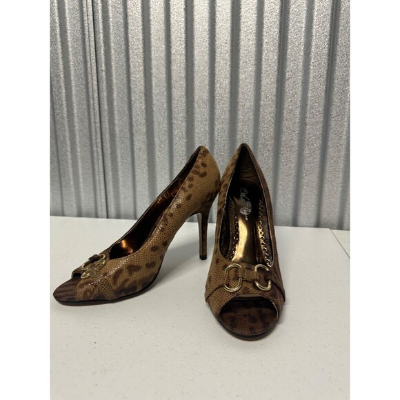 Wild Rose Gold with Print Y2K Heels Women's 9 - Picture 5 of 6